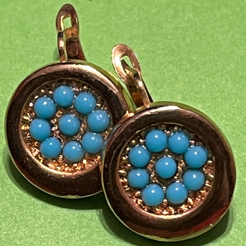 Navajo Frances Jones Turquoise Pierce Earrings